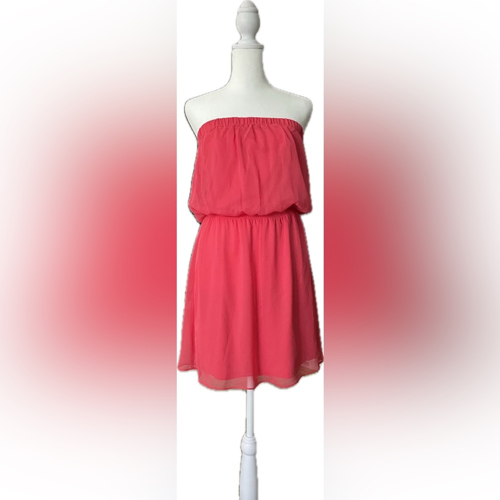 Express Strapless Coral Dress